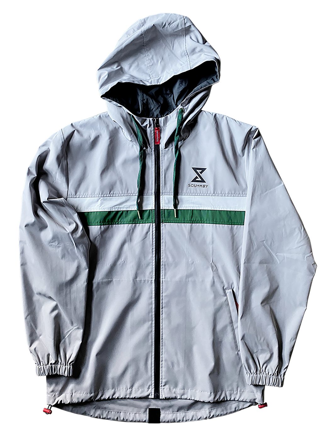 Focal Zip through Grey, Green & White Shell Jacket