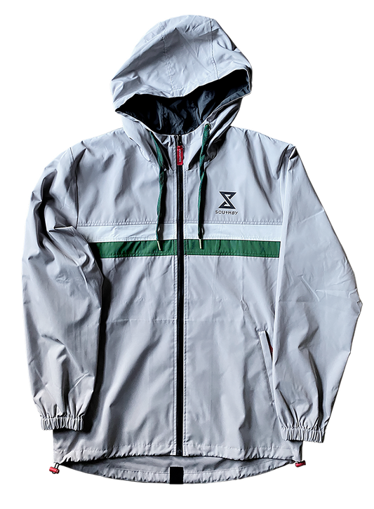 Focal Zip through Grey, Green & White Shell Jacket