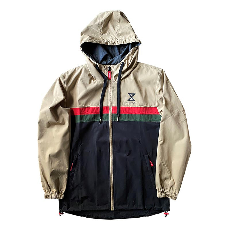 Focal Zip Through Tan, Red & Green shell Jacket